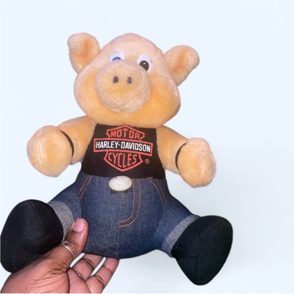 Harley-Davidson Tan and Black Stuffed Animal Hog